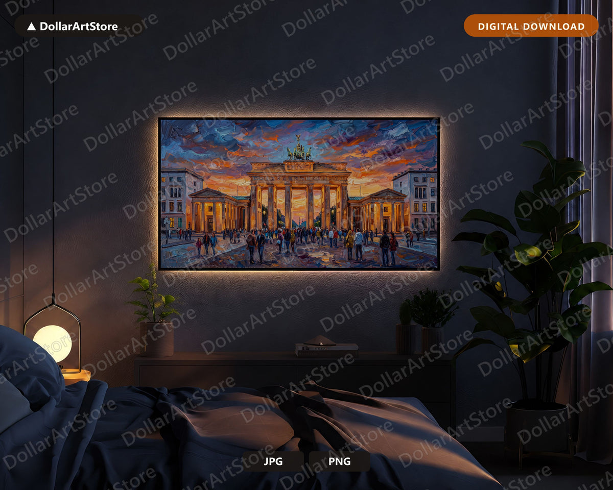 Brandenburg Gate Berlin Frame TV Art, Cozy Textured Landscape, Samsung 4K TV Screensaver Download