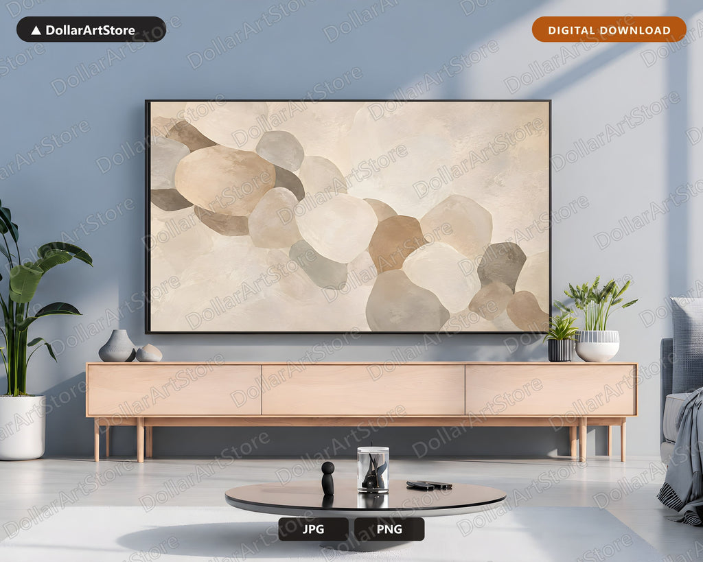 Neutral Abstract Frame TV Art, Samsung Frame TV Digital Download, Minimalist 4K Screensaver