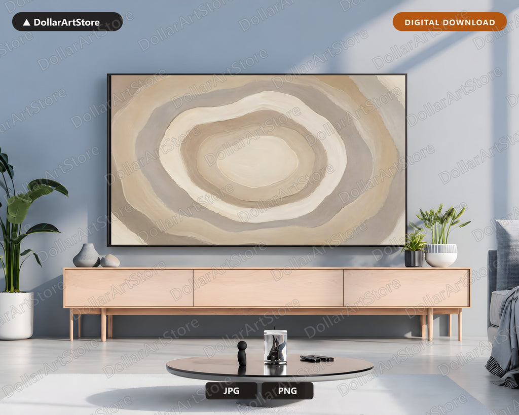 Neutral Abstract Frame TV Art, Samsung Frame TV Digital Download, Modern Minimal 4K Screensaver