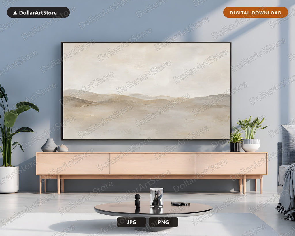 Neutral Landscape Frame TV Art, Samsung Frame TV Digital Download, 4K Minimalist Art