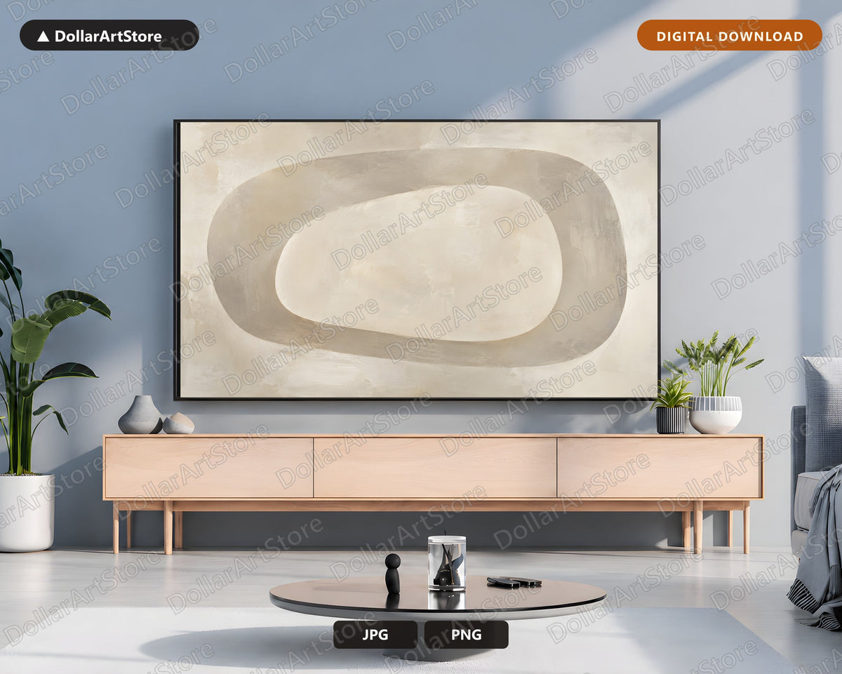 Neutral Abstract Frame TV Art, Samsung Frame TV Digital Download, 4K Minimalist TV Screensaver