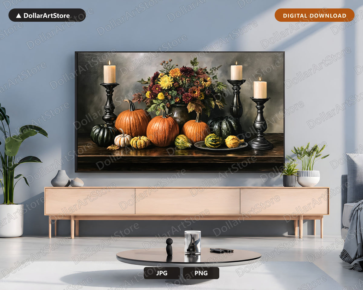 Vintage Autumn Still Life Frame TV Art, Samsung Frame TV Digital Download, 4K Harvest Art