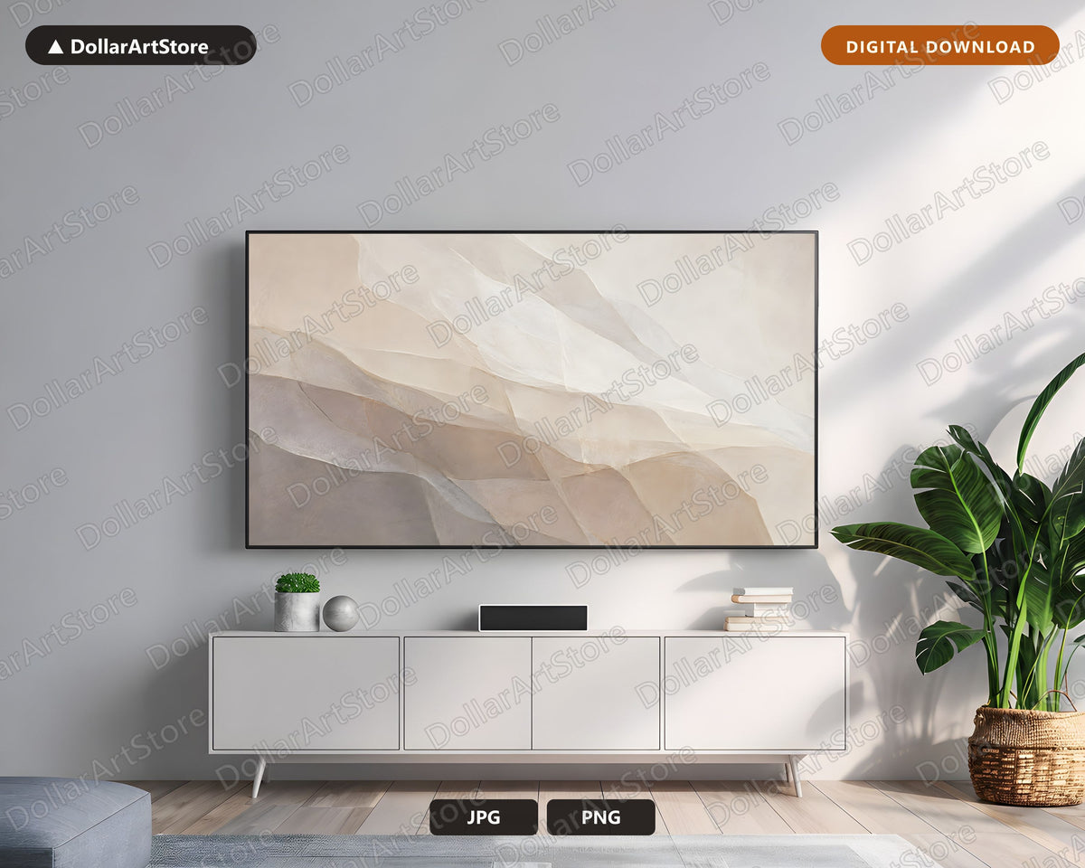 Neutral Abstract Frame TV Art, Samsung Frame TV Digital Download, 4K Modern Minimalist Screensaver