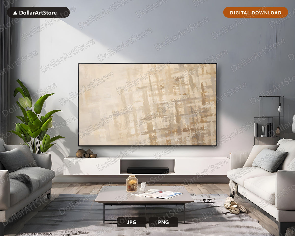 Neutral Abstract Frame TV Art, Samsung Frame TV Digital Download, 4K Screensaver