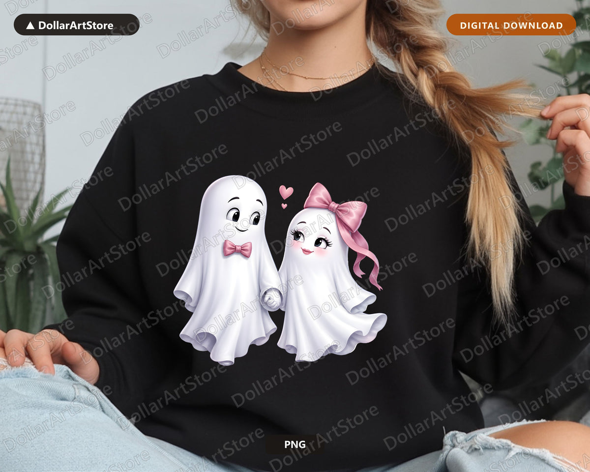 Cute Halloween Ghost PNG, Sublimation Design, Shirt & Tumbler Digital Download