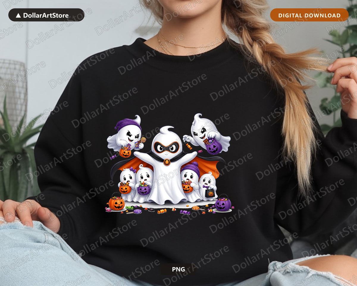 Cute Halloween Ghost PNG, Sublimation Design, Shirt Design Digital Download