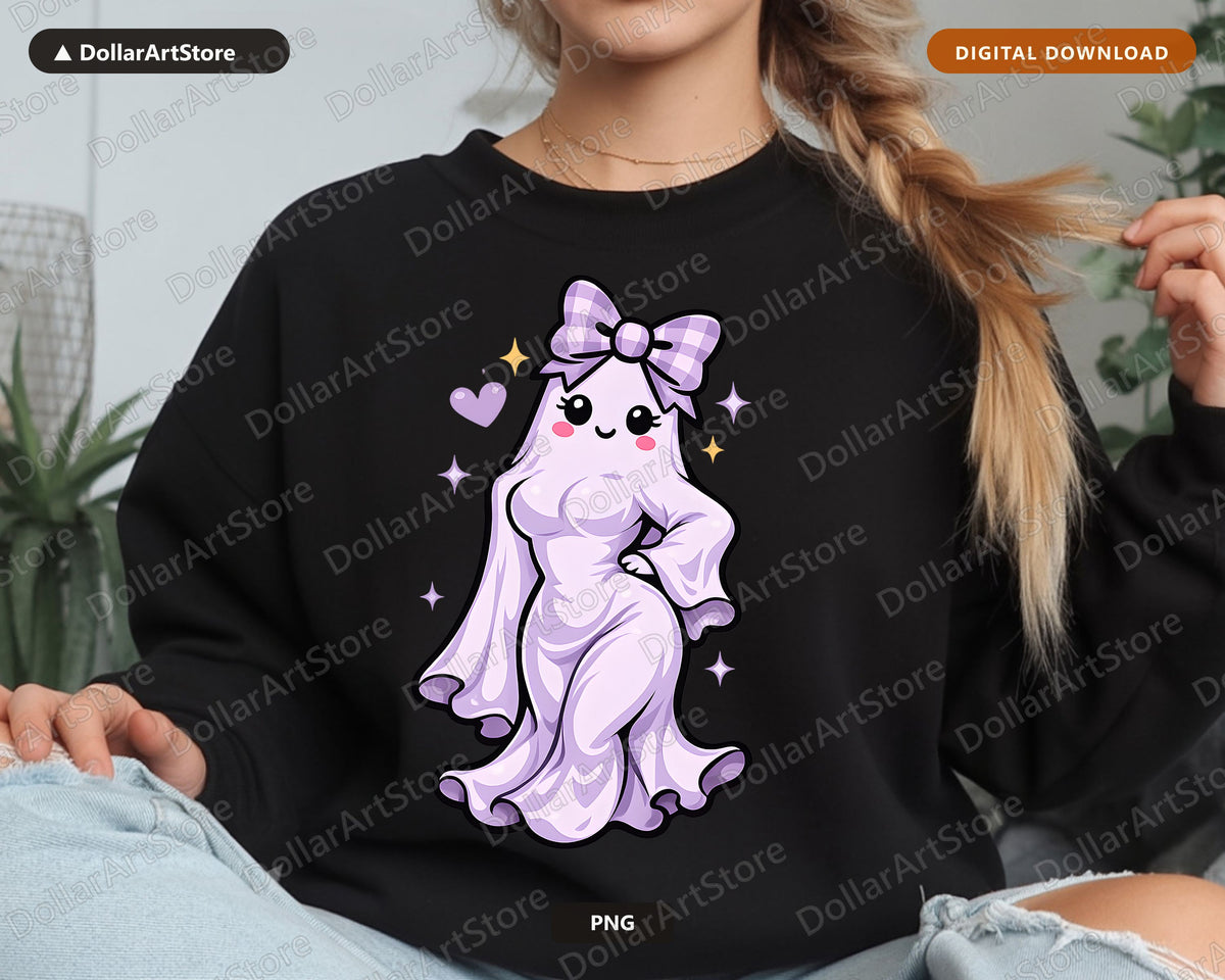 Cute Halloween Ghost PNG, Sublimation Design, Shirt Design Digital Download