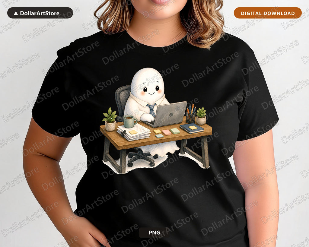Cute Ghost PNG, Sublimation Design, Work from Home Shirt Design Digital Download