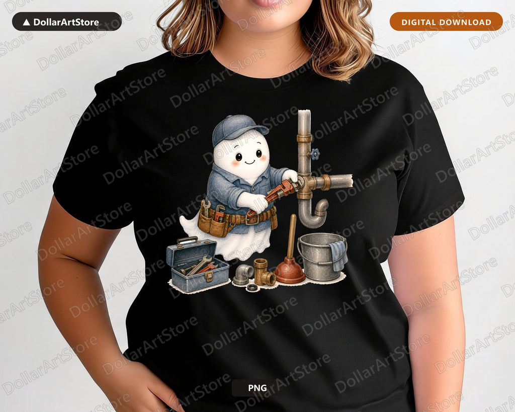 Plumber Ghost PNG, Sublimation Design, Shirt Design Digital Download