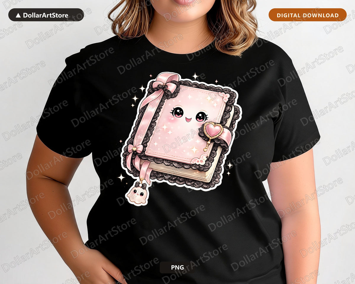 Coquette Halloween PNG, Cute Spooky Book Design, Sublimation Shirt Graphic