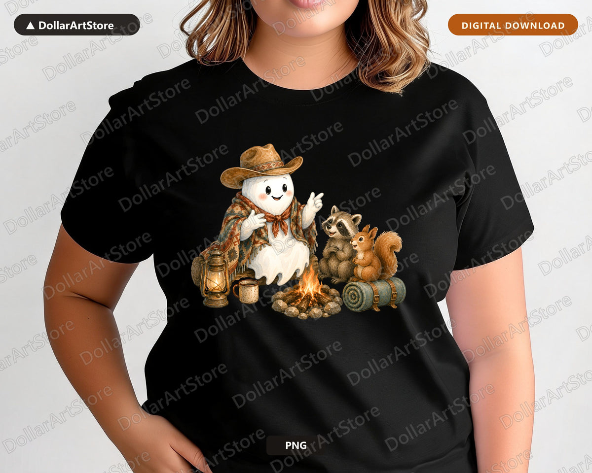 Western Cowboy Ghost PNG, Sublimation Design, Shirt & Tumbler Digital Download