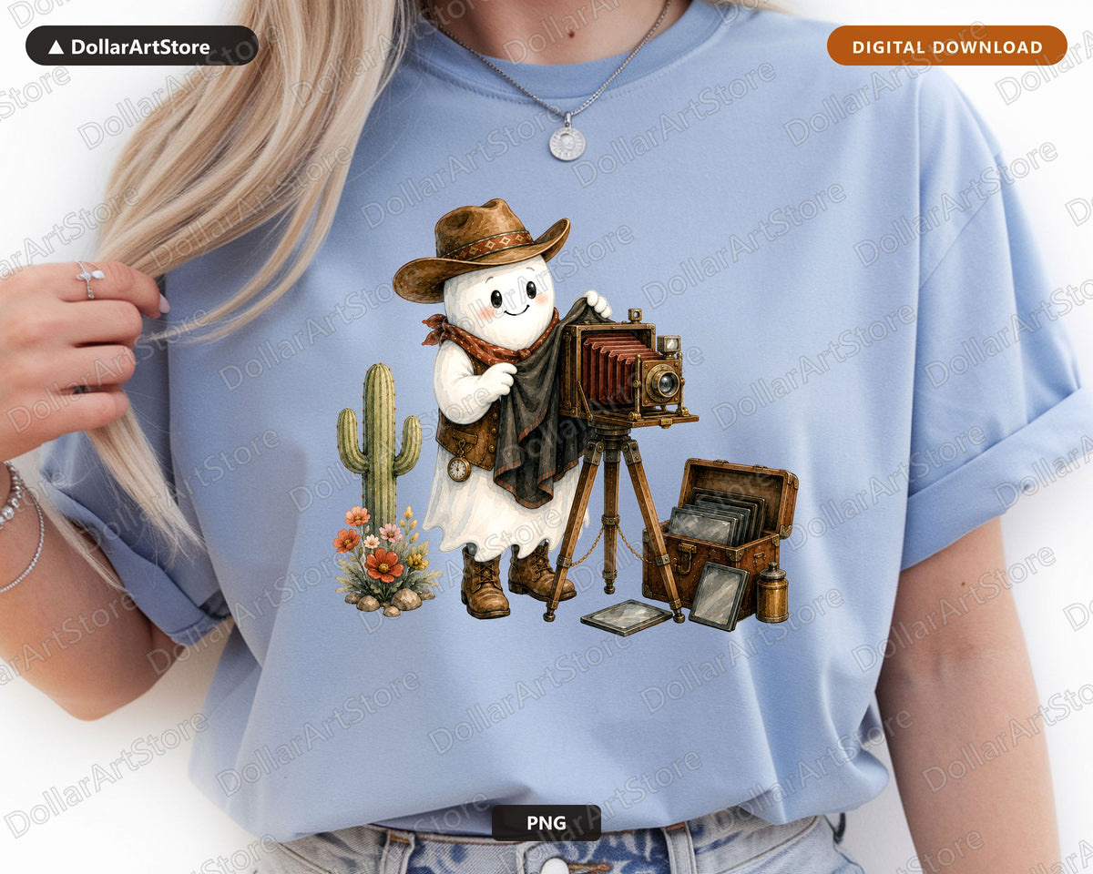 Western Cowboy Ghost PNG, Steampunk Sublimation Design, Shirt & Tumbler PNG