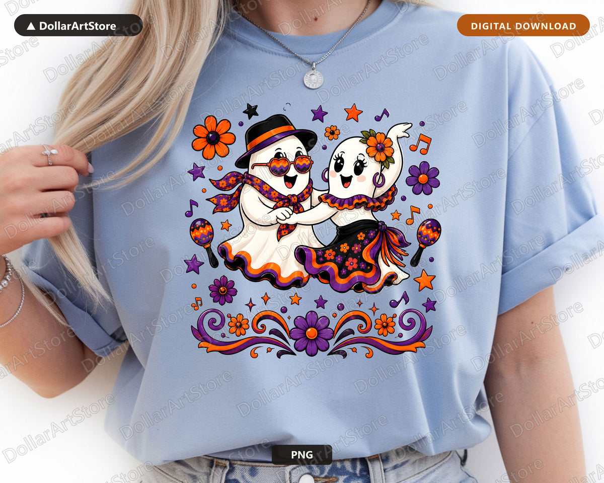 Cute Halloween Ghost PNG, Sublimation Design, Shirt Print Digital Download