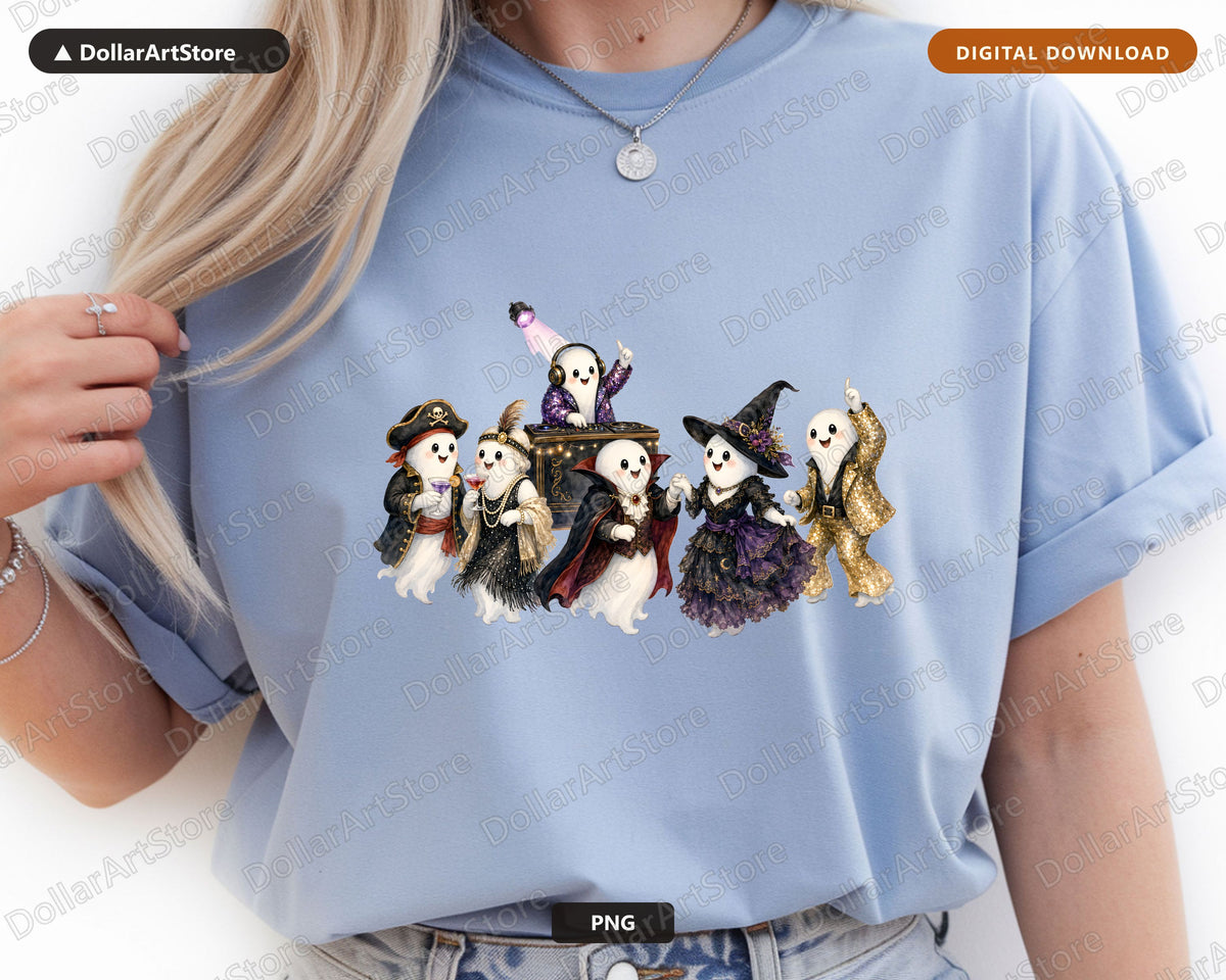 Halloween Ghost Party PNG, Sublimation Design, Digital Download for Shirts & Tumblers