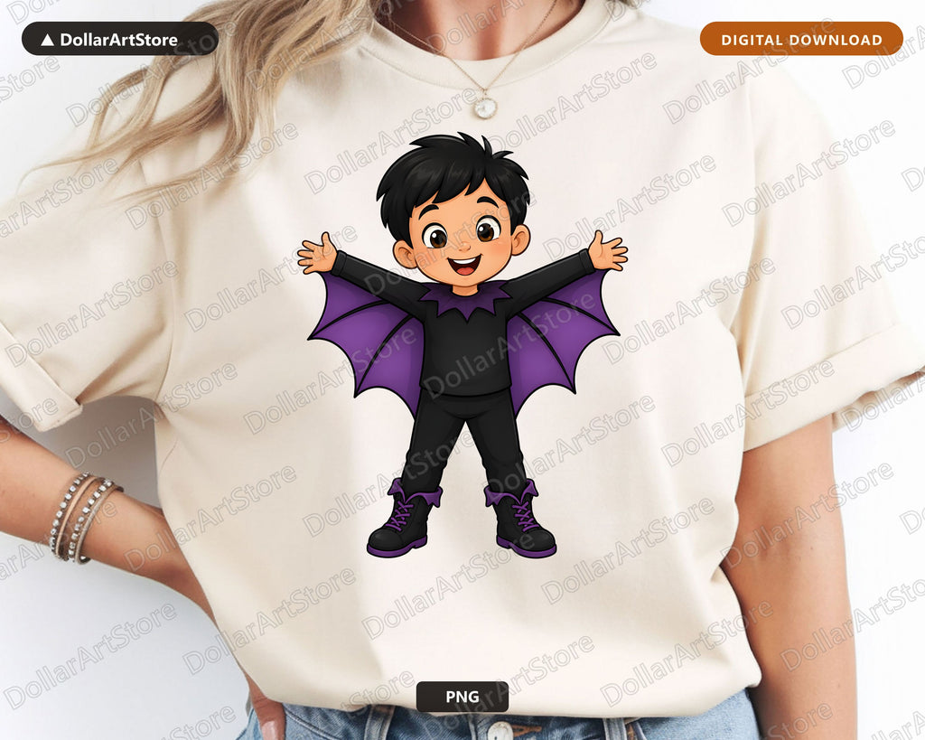 Cute Vampire Boy PNG, Halloween Costume Design, Sublimation Shirt Download