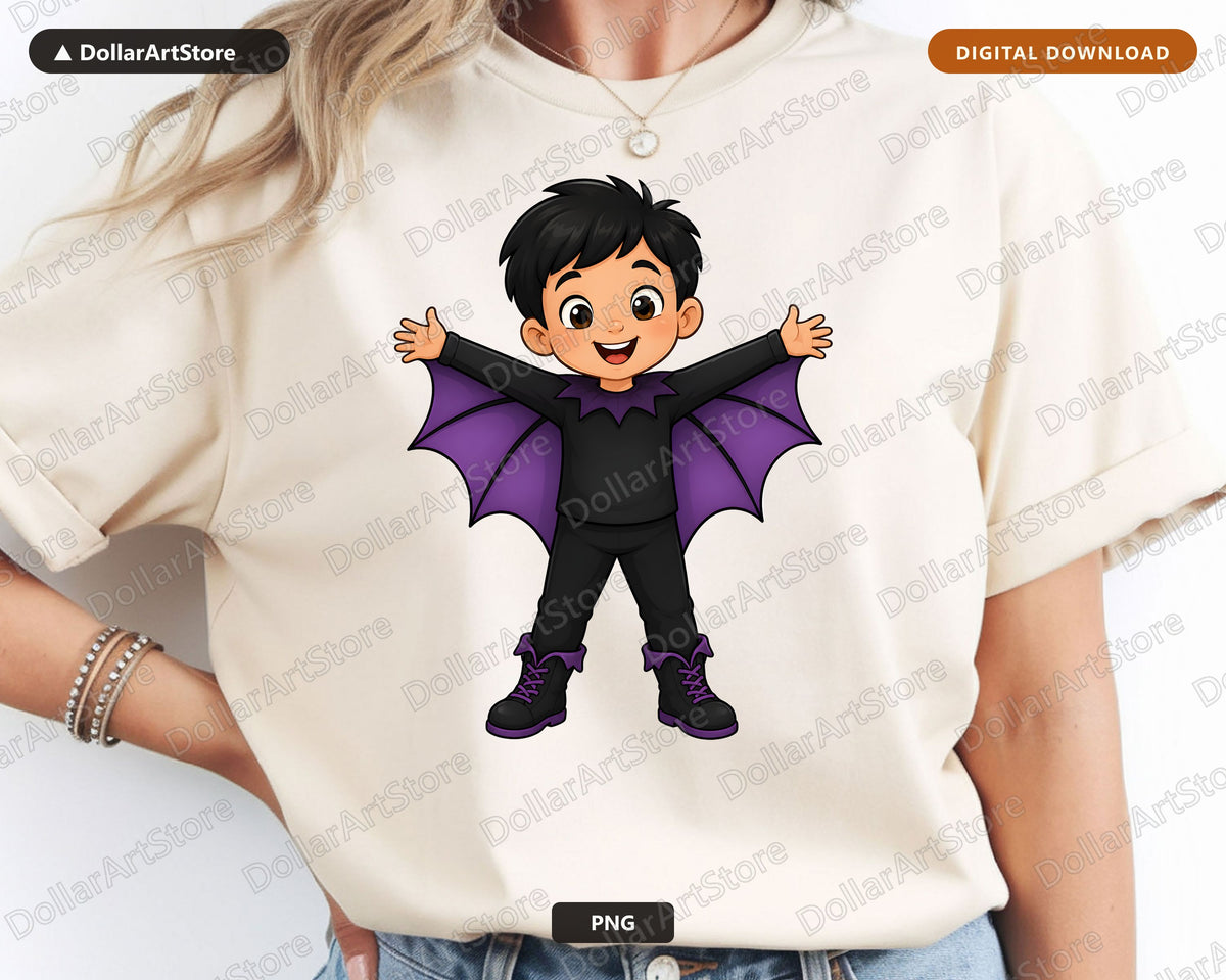 Cute Vampire Boy PNG, Halloween Costume Design, Sublimation Shirt Download