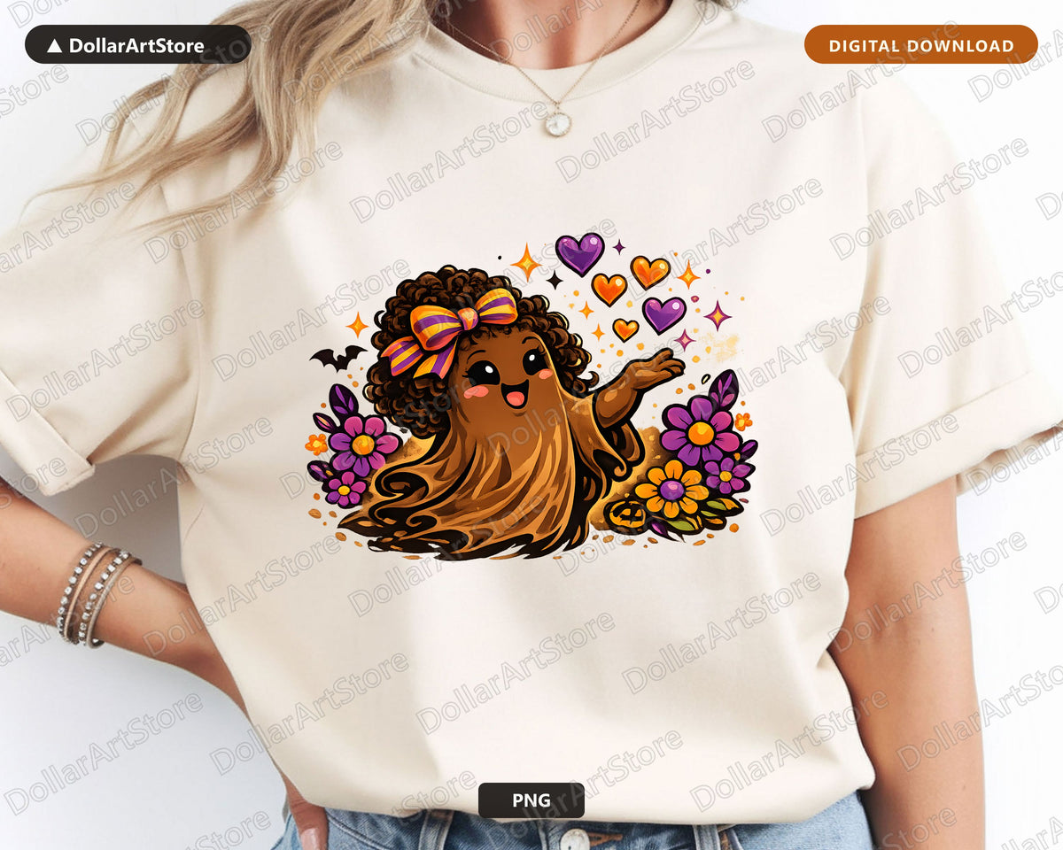 Cute Halloween Ghost PNG, Sublimation Design, Shirt Design Digital Download