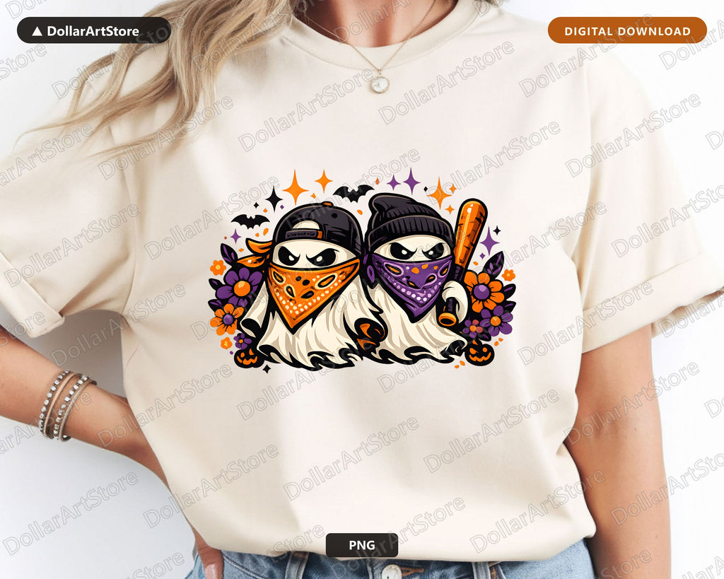 Cute Halloween Ghosts PNG, Sublimation Design, Shirt Design Digital Download