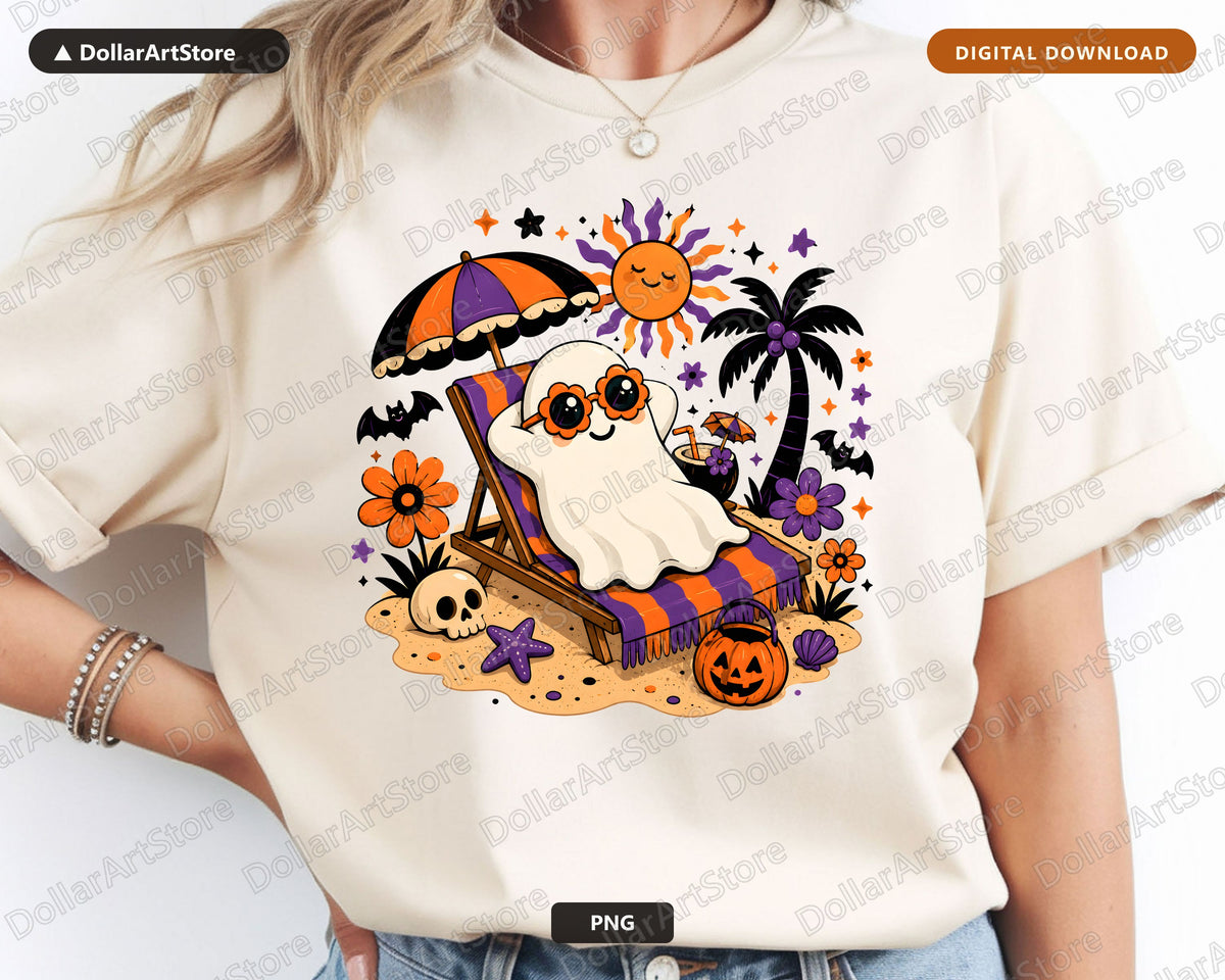 Cute Halloween Ghost PNG, Sublimation Design, Shirt Design Digital Download