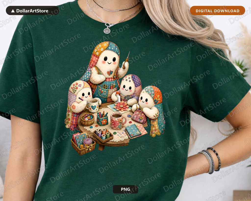 Crafting Ghost PNG, Sublimation Design, Shirt & Tumbler Print Digital Download