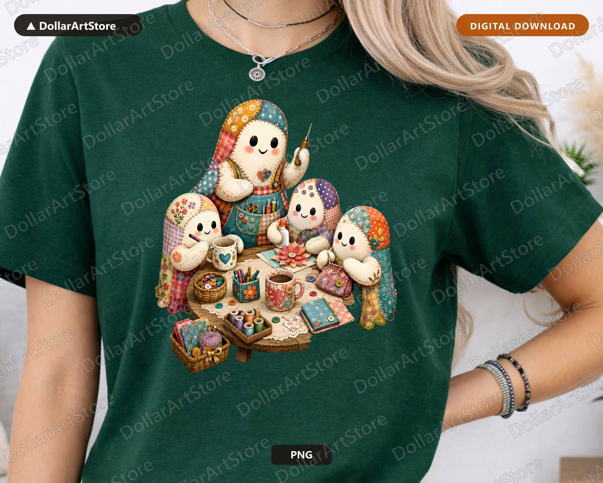 Crafting Ghost PNG, Sublimation Design, Shirt & Tumbler Print Digital Download