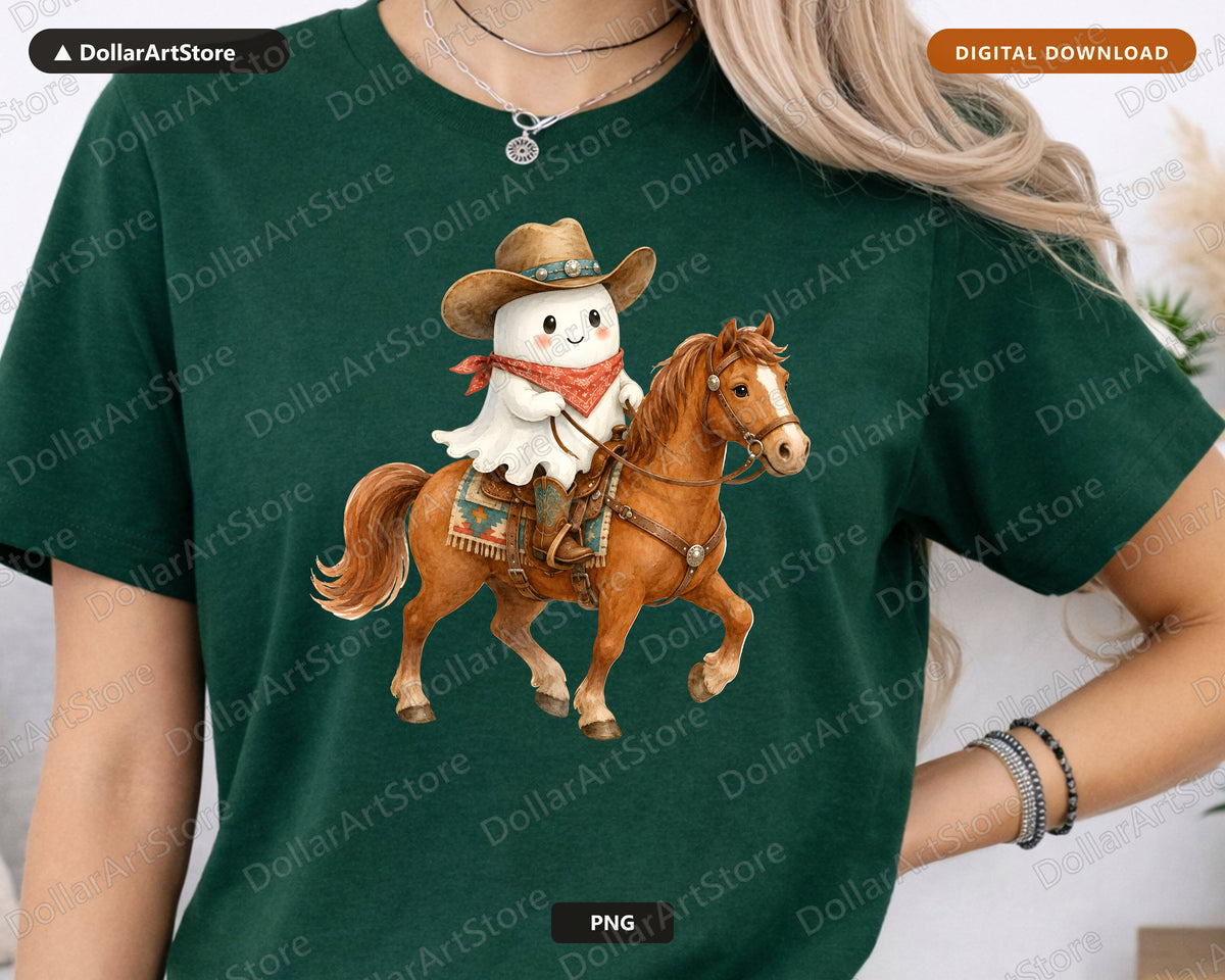 Cowboy Ghost PNG, Western Sublimation Design, Shirt & Tumbler Digital Download