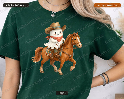 Cowboy Ghost PNG, Western Sublimation Design, Shirt & Tumbler Digital Download