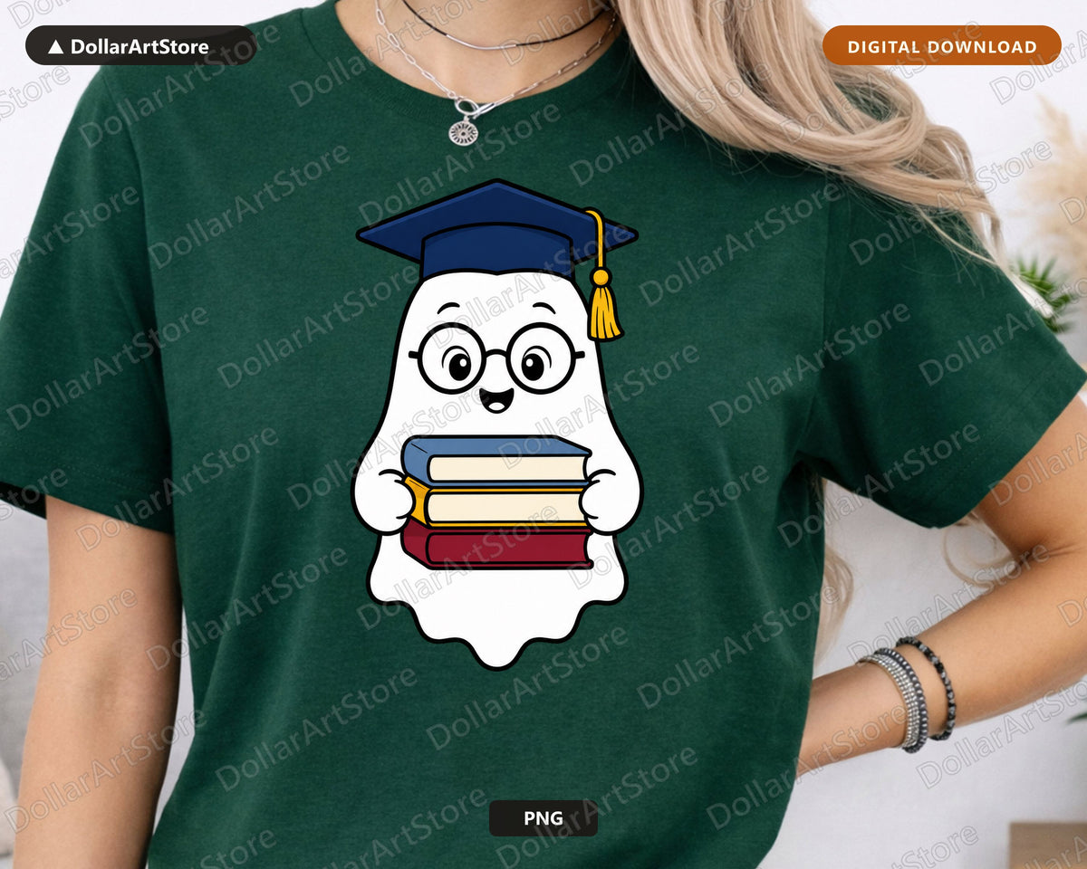 Bookish Ghost PNG, Sublimation Design, Shirt & Tumbler Print