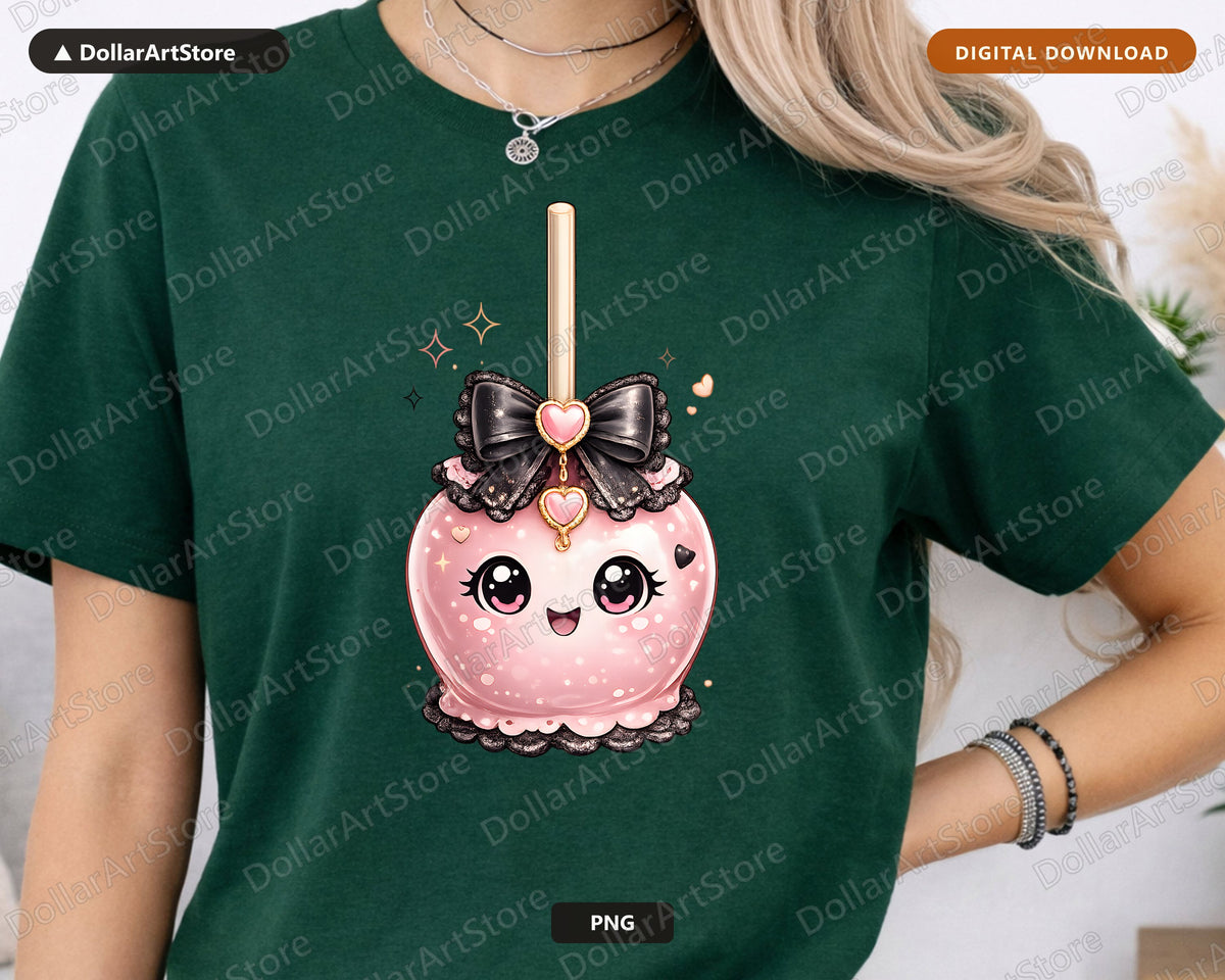 Coquette Halloween Candy Apple PNG, Sublimation Shirt Design Digital Download