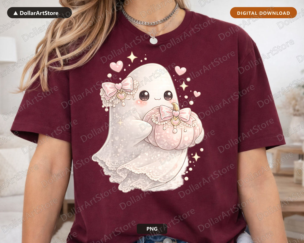 Cute Halloween Ghost PNG, Sublimation Design, Shirt Design Digital Download