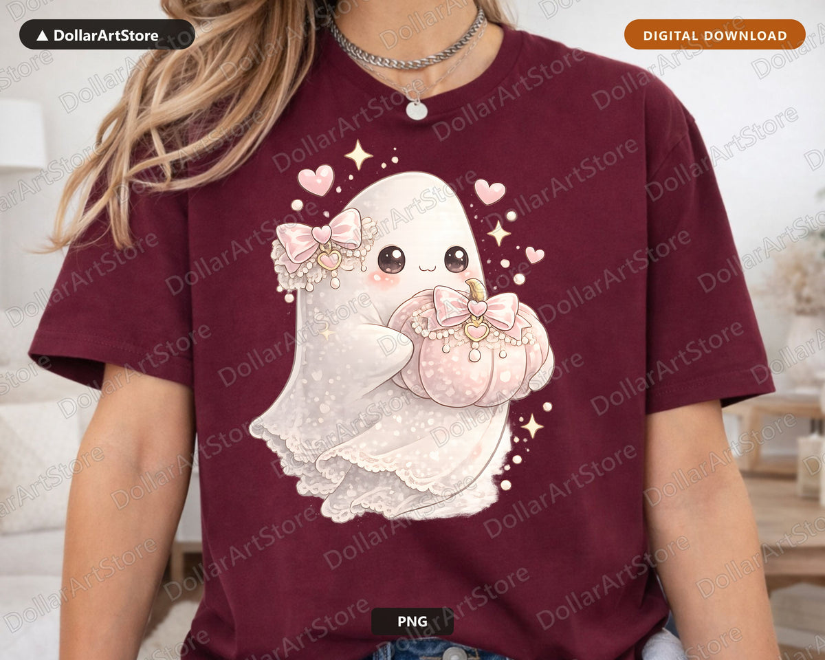 Cute Halloween Ghost PNG, Sublimation Design, Shirt Design Digital Download