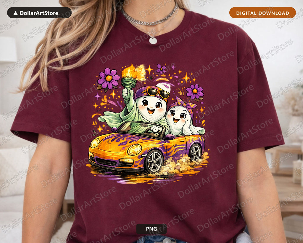 Cute Halloween Ghost PNG, Sublimation Design, Shirt & Tumbler Png