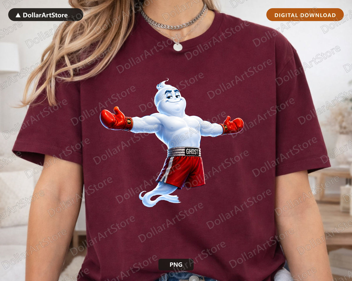 Boxer Ghost PNG, Sublimation Design, Shirt Design Digital Download