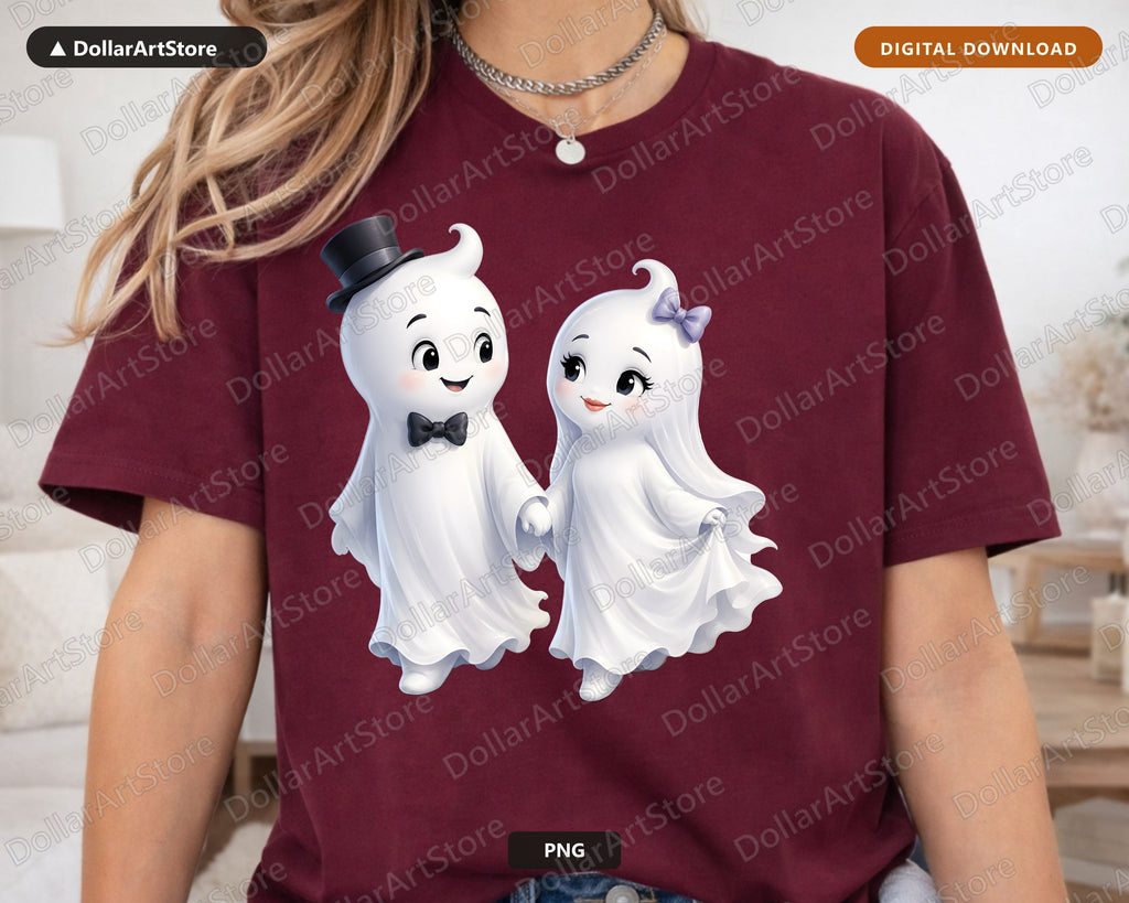 Cute Halloween Ghost PNG Sublimation Design, Shirt & Tumbler PNG Digital Download