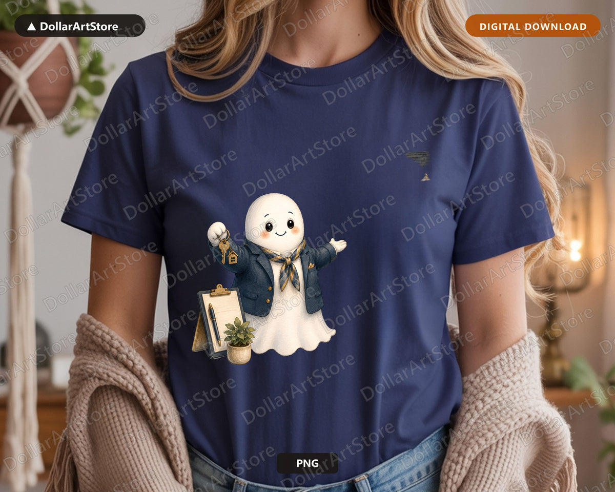 Realtor Ghost PNG, Business Ghost Sublimation Design, Shirt Design