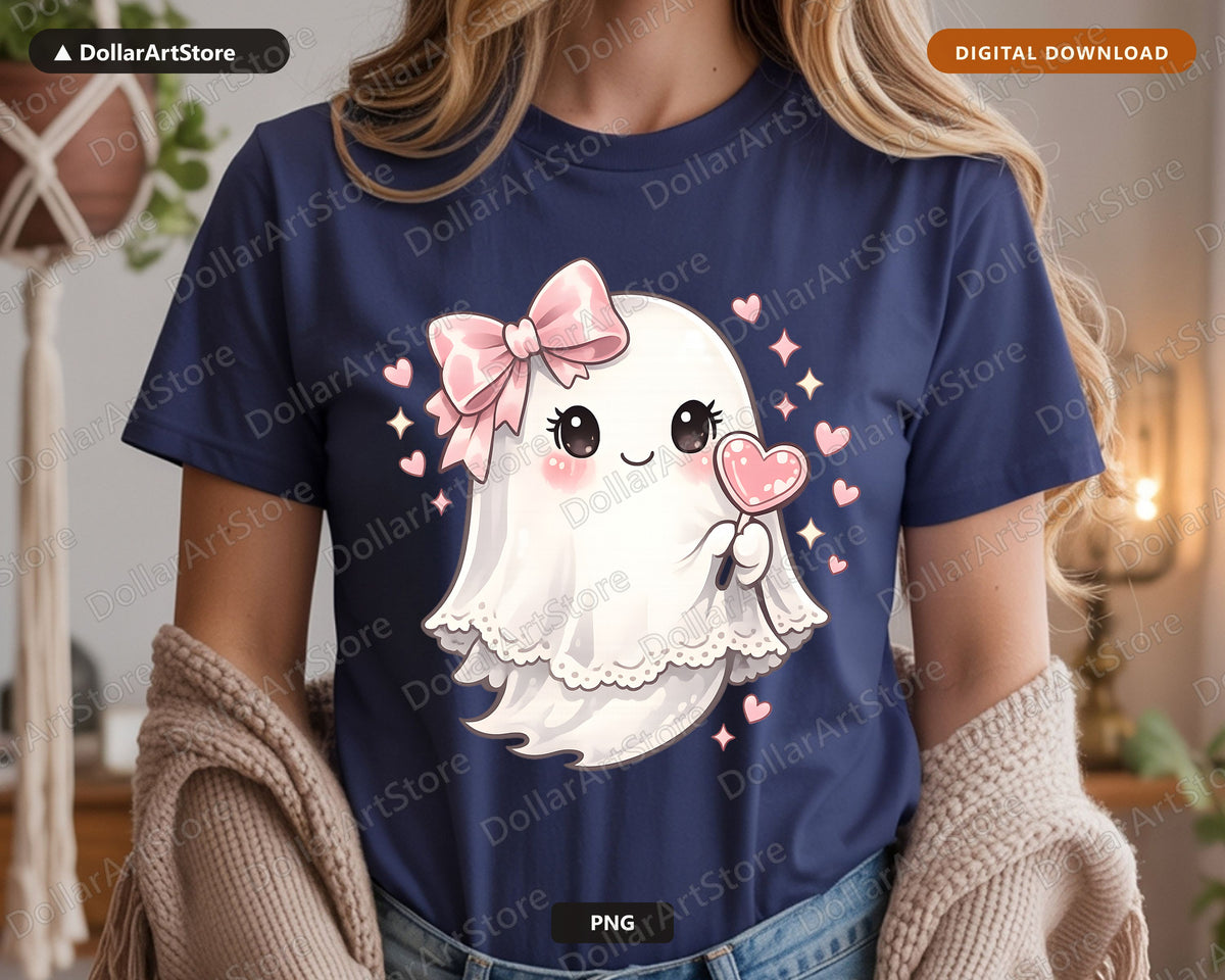Cute Halloween Ghost PNG, Sublimation Design, Shirt & Tumbler Digital Download