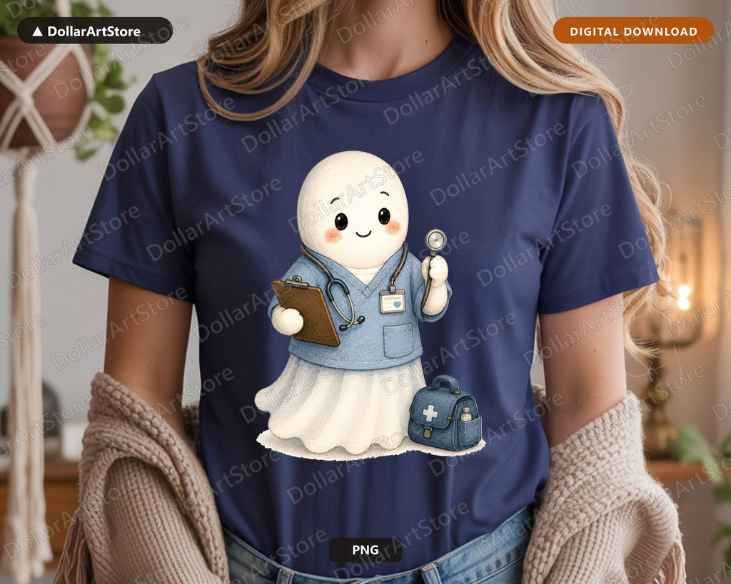 Doctor Ghost PNG, Sublimation Design, Healthcare Shirt & Tumbler Design Download