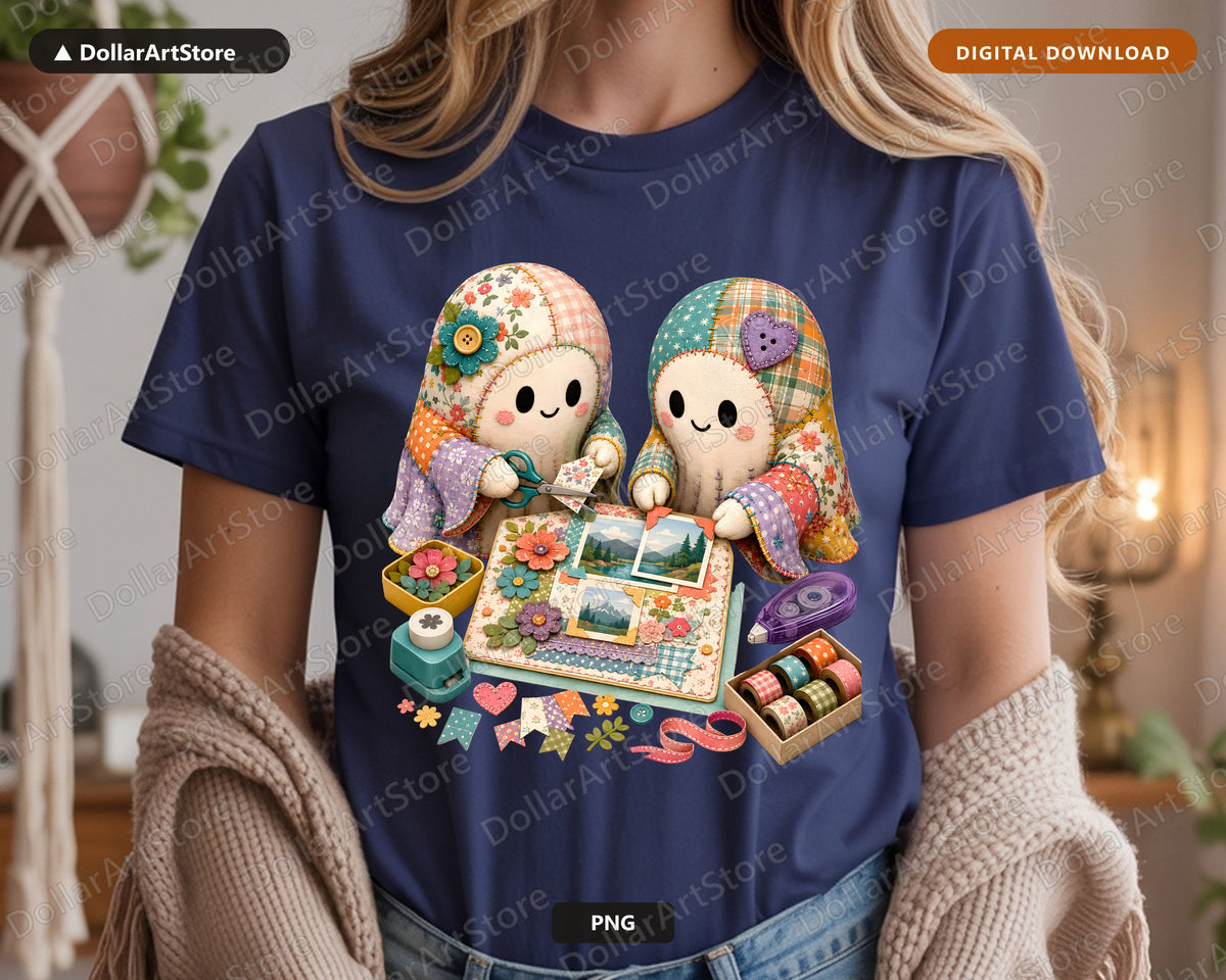 Crafting Ghost PNG, Sublimation Design, Shirt Design Digital Download