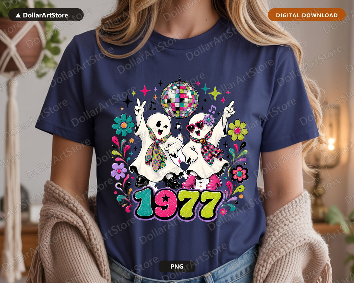 Cute Disco Ghost PNG, Sublimation Shirt Design, Y2K Digital Download