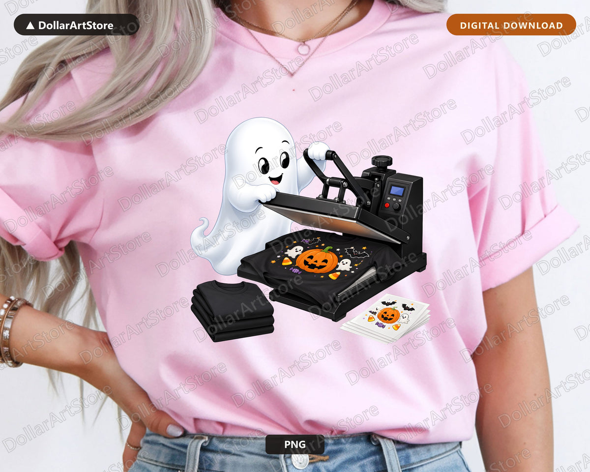 Cute Halloween Ghost PNG, Heat Transfer Design, Sublimation Download