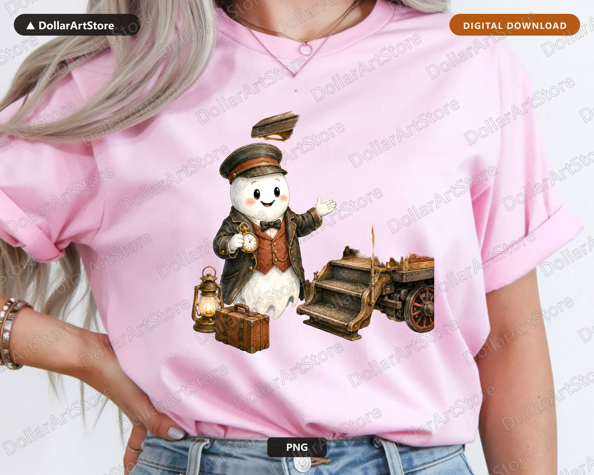 Steampunk Ghost PNG, Sublimation Design, Shirt & Tumbler Digital Download