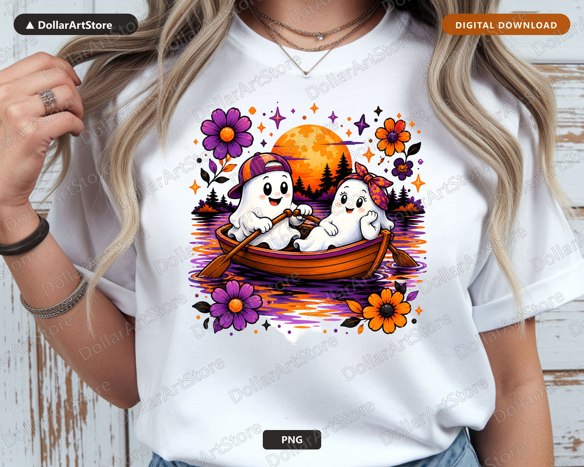 Cute Halloween Ghost PNG, Sublimation Design, Shirt Design Digital Download