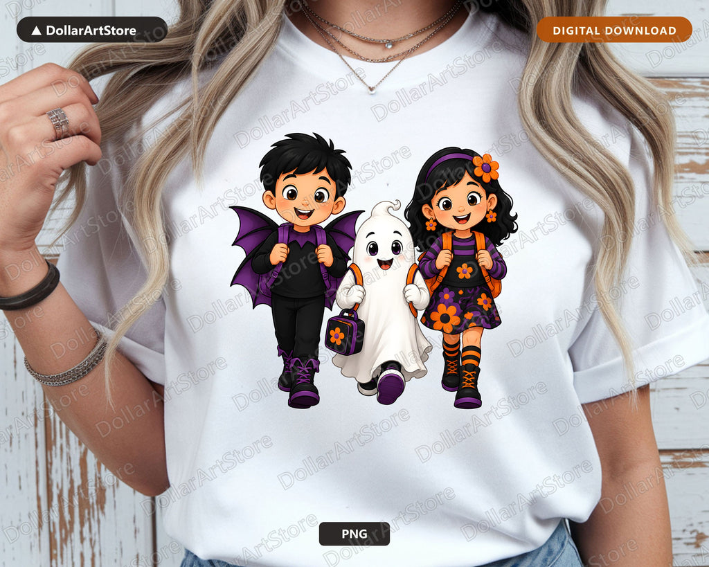 Cute Halloween Ghost PNG, Kids Costume Design, Sublimation Digital Download