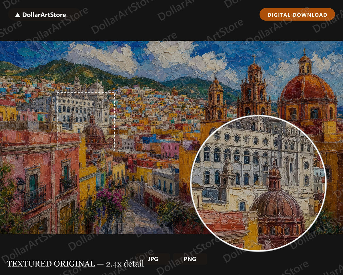 Cozy Colonial Town Frame TV Art, Samsung Frame TV Digital Download, 4K Scenic Latin American Screensaver