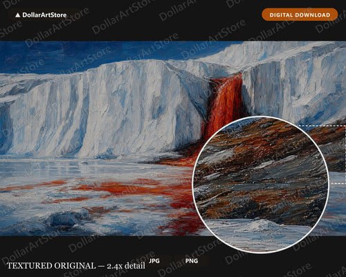 Bleeding Arctic Ice Cliffs Frame TV Art, Winter Landscape Samsung Frame TV Digital Download, 4K Textured Scenery