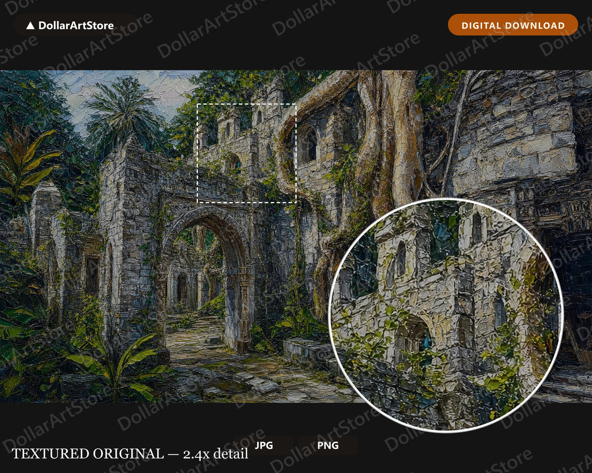 Cozy Earthy Ruins Frame TV Art, Samsung Frame TV Digital Download, 4K Textured Scenery