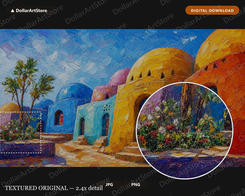 Colorful North Africa Frame TV Art, Samsung Frame TV Digital Download, 4K Textured Scenic Screensaver