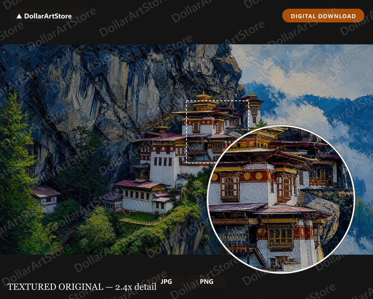 Cozy Mountain Monastery Frame TV Art, Samsung Frame TV Digital Download, 4K Landscape Screensaver