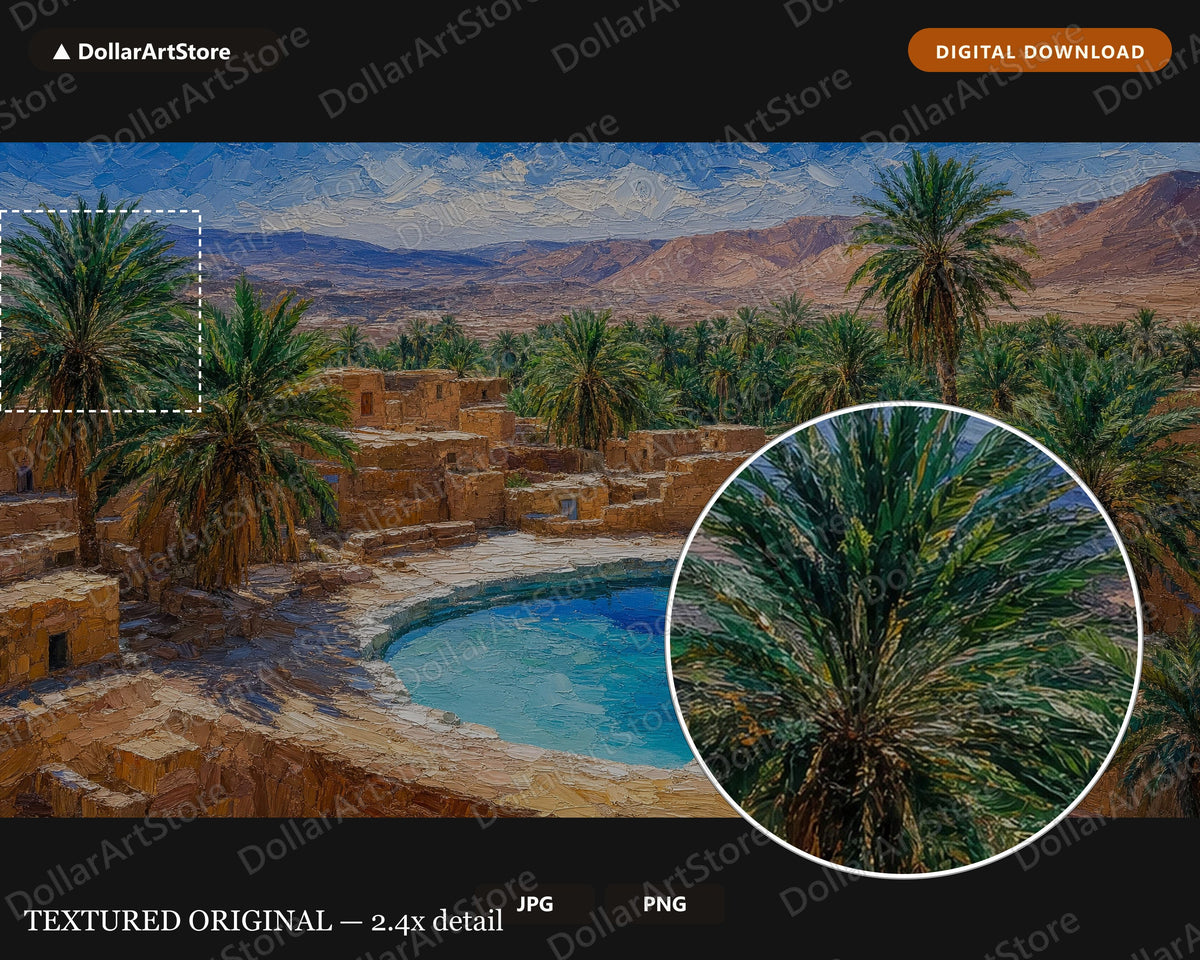Cozy Desert Oasis Frame TV Art, Middle East Landscape, Samsung Frame TV Digital Download, 4K Screensaver