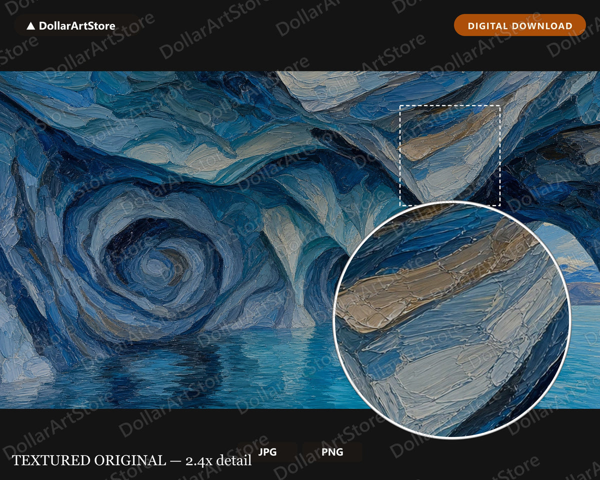 Cozy Arctic Ice Caves Frame TV Art, Samsung Frame TV Digital Download, 4K Textured Screensaver